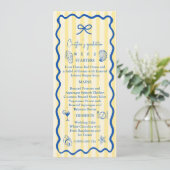 Menu kaart van het nautisch afstudeerfeest | Blauw (Staand voorkant)