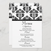 Menu-kaart voor zwarte en witte dodenweddenschappe menu (Voorkant / Achterkant)