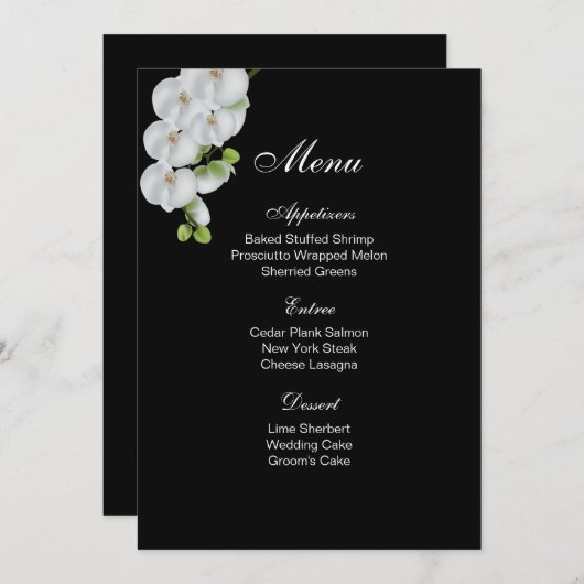 Menu Kaart-White Orchids (Voorkant / Achterkant)