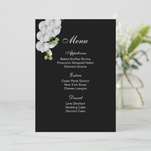 Menu Kaart-White Orchids (Staand voorkant)