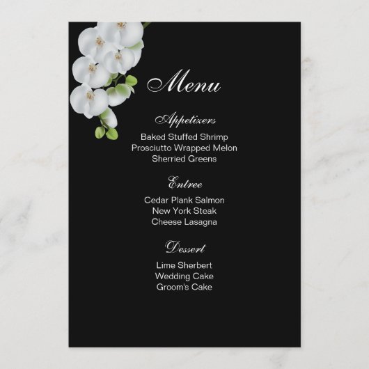 Menu Kaart-White Orchids (Voorkant)