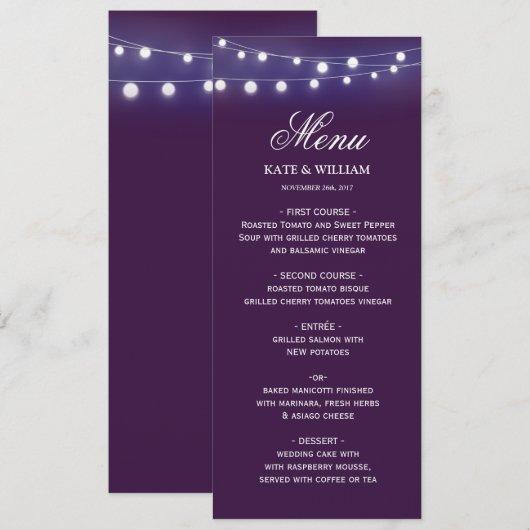 Menu Kaart Wisselende achtergrond (Voorkant / Achterkant)