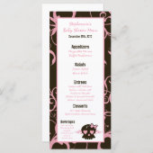 Menu-kaarten Girly Girl Pink Punk Rock Skull Flam Menu (Voorkant / Achterkant)