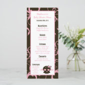 Menu-kaarten Girly Girl Pink Punk Rock Skull Flam Menu (Staand voorkant)