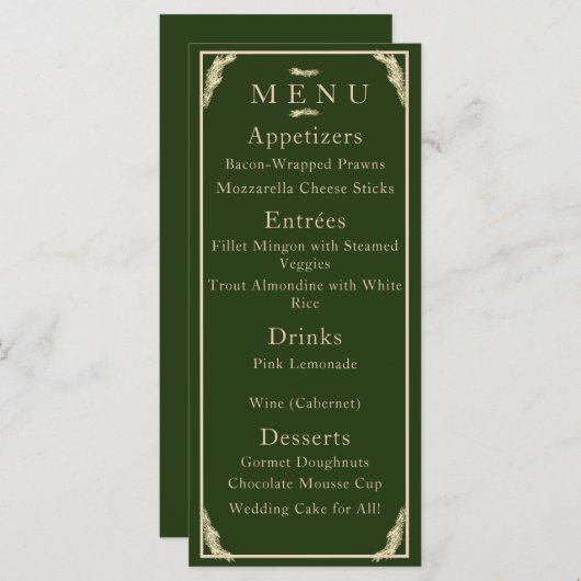 Menu katholieke winterweddenschap (Voorkant / Achterkant)