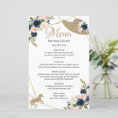 Menu Kentucky Derby Blush & Navy Wedding (Staand voorkant)