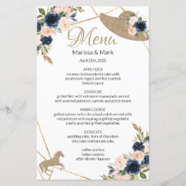 Menu Kentucky Derby Blush & Navy Wedding