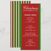 Menu Kerstaantekening rood diner (Voorkant / Achterkant)