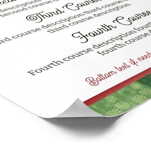 menu kerstkeuken poster (Hoek)