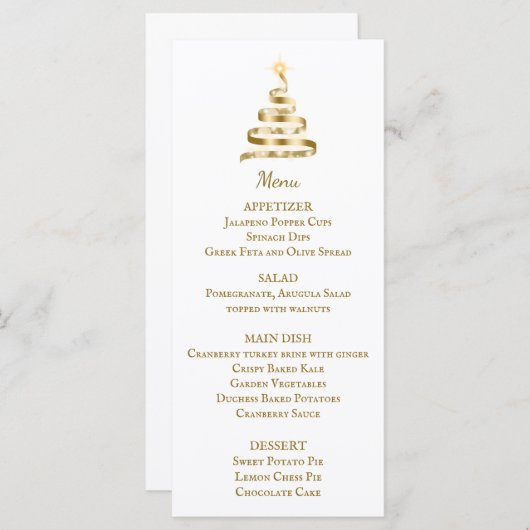 Menu Kerstmis (Voorkant / Achterkant)