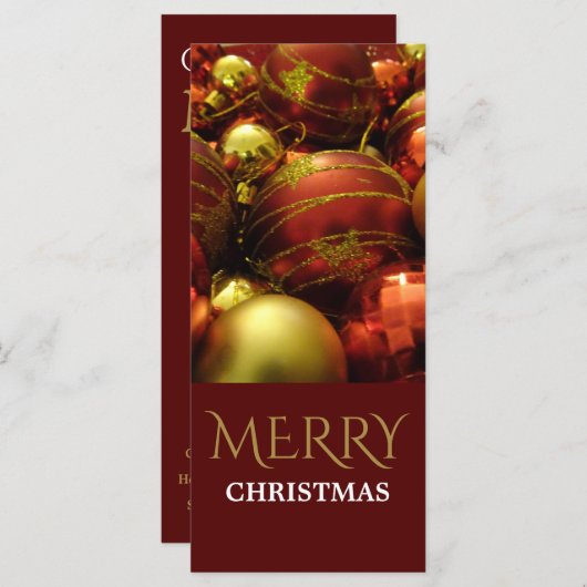 Menu Kerstmis Baubles (Voorkant / Achterkant)