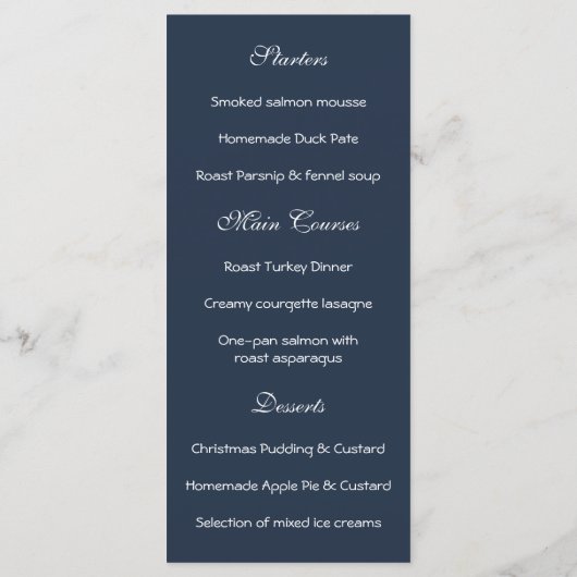 Menu Kerstmis in Gingerbrood (Achterkant)