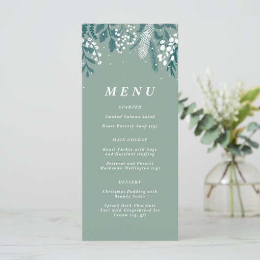 menu Kerstmis met Eucalyptus Frosted (Staand voorkant)