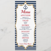 Menu Keten Nautisch Baby shower (Voorkant)
