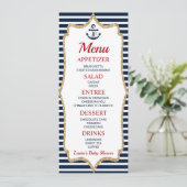 Menu Keten Nautisch Baby shower (Staand voorkant)