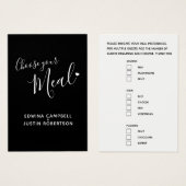Menu-keuze maaltijd opties script tekst zwarte kaa visitekaartje (Voorkant /achterkant)