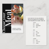 Menu keuze maaltijd opties vet tekst zwart foto (Voorkant / Achterkant)