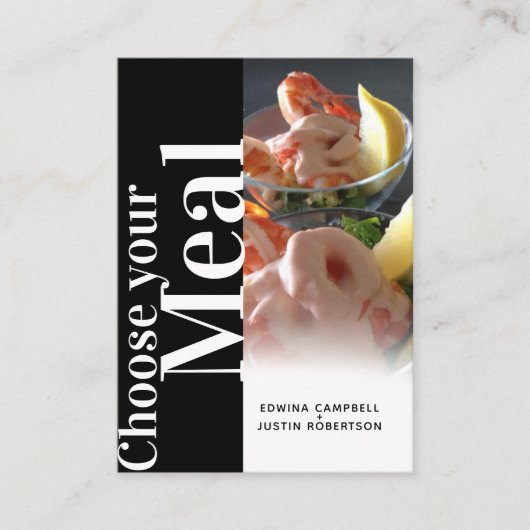 Menu keuze maaltijd opties vet tekst zwart foto (Voorkant)