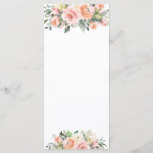 Menu Keuze Peach Ivory Pink Floral Wedding (Achterkant)