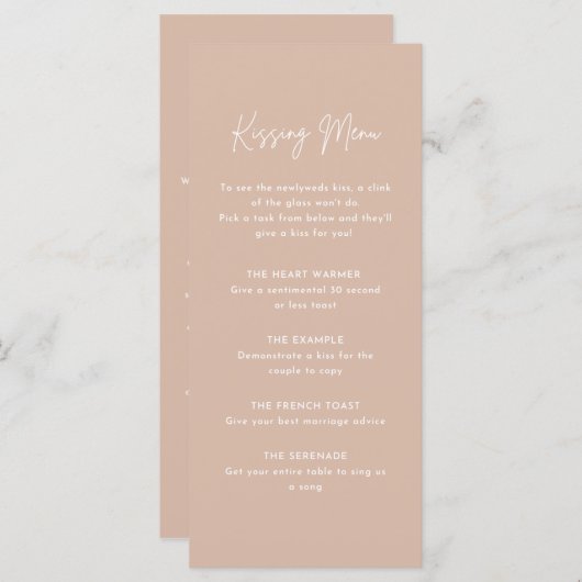 Menu Kissen voor weddenschap tussen binnenactivite (Voorkant / Achterkant)