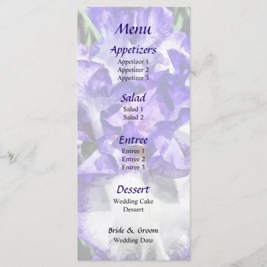 Menu Klassieke look Iris Closeup Weddenschap (Voorkant)