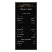 Menu Klassieke SWirls Service Price Black Gold Foi (Voorkant)