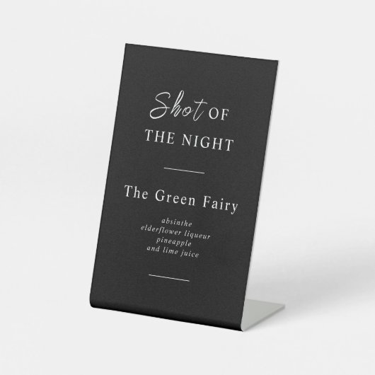 MENU KLASSIEKE ZWART-WITBALK RECLAMEBORD MET VOETSTUK (Voorkant)