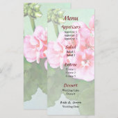 Menu Klein roze geranium Weddenschap (Voorkant / Achterkant)