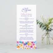 Menu Kleurrijke Floral Wedding (Staand voorkant)