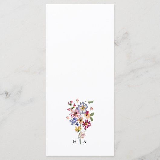 Menu Kleurrijke Floral Wedding (Achterkant)