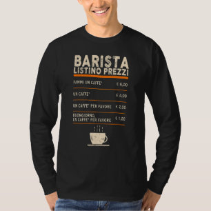 Menu Koffiebalk Barista-prijslijst T-shirt