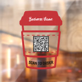 Menu Koffiebestelling QR-code restaurant Coffee sc Raamsticker (Vel 2)