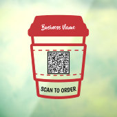 Menu Koffiebestelling QR-code restaurant Coffee sc Raamsticker (Vel 3)