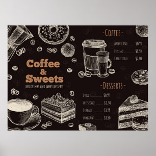 Menu koffiehuis poster