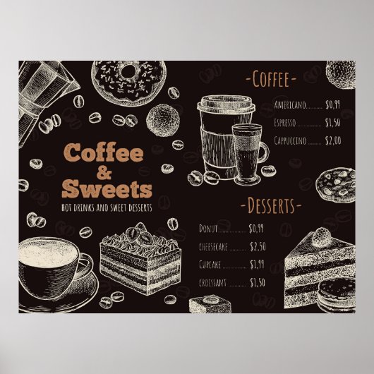 Menu koffiehuis poster (Voorkant)