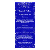 Menu koninklijk blauw zilver glitter bruiloft (Voorkant)