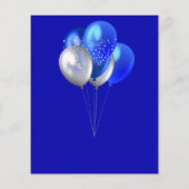 Menu koninklijke blauwe witte ballonnen verjaardag (Achterkant)