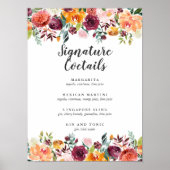 Menu Landbloom Burgundy Signature Cocktail Poster (Voorkant)