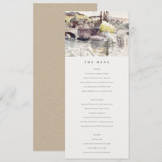 Menu Landbrug langs Waterverf Kaart (Voorkant / Achterkant)