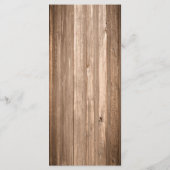 Menu Landelijke bijtende monogram en houten bruilo (Achterkant)