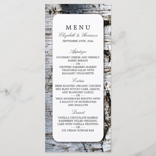 Menu Landelijke bijtende vogelboom (Voorkant)