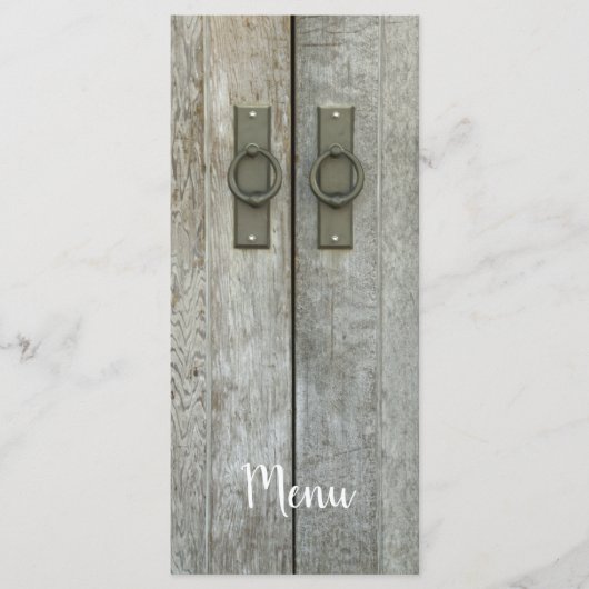 Menu Landelijke bruiloft dubbelbarndeuren (Voorkant)