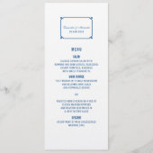 Menu Lapis Blue Deco Chic Wedding (Voorkant)