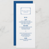 Menu Lapis Blue Deco Chic Wedding (Voorkant / Achterkant)