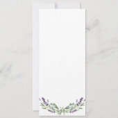Menu lavender violet eucalyptus verjaardagskaart kaart (Achterkant)