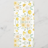 Menu Lemons & Rozen Weddenschap Vrijgezellenfeest (Achterkant)