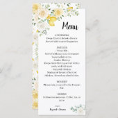 Menu Lemons & Rozen Weddenschap Vrijgezellenfeest (Voorkant / Achterkant)