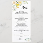 Menu Lemons & Rozen Weddenschap Vrijgezellenfeest (Voorkant)