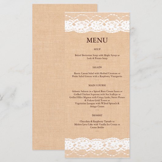 Menu Lichte overlapping en  kant 2 (Voorkant / Achterkant)