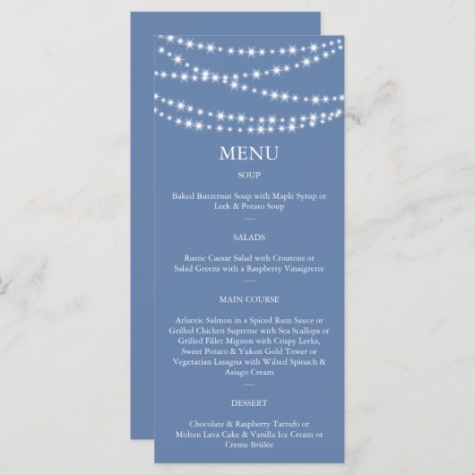 Menu Light Blue Twinkle Lights (Voorkant / Achterkant)